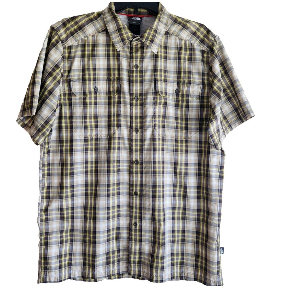 The North Face Mens Medium Shirt NSE Size M Plaid Short Sleeve‎ Hiking Travel